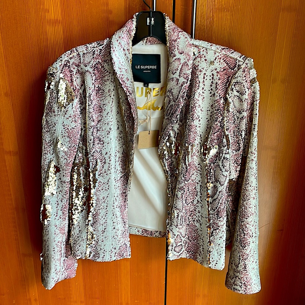 Le Superb sequin snakeskin pattern jacket.